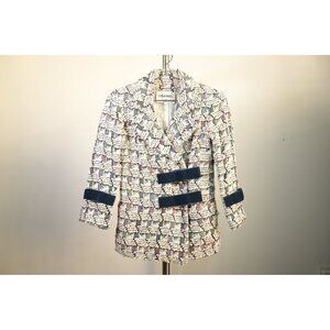 Chanel Multicolor Tweed Velco Straps Jacket Size 34